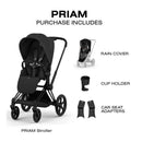 Cybex Priam Stroller Matte Black Frame/Sepia Black Lux Seat Image 7