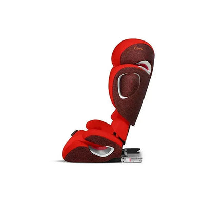 Cybex Solution Z-Fix Booster Seat in Manhattan Grey, featuring a modern design with adjustable headrest and side protectors.