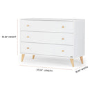 Dadada - Austin 3 Drawer Dresser, White/Natural Image 3