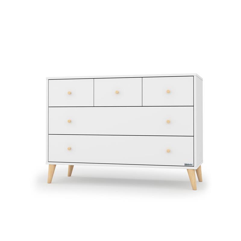 Dadada - Austin 5-Drawer Dresser, White + Natural Image 1