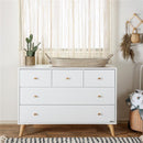 Dadada - Austin 5-Drawer Dresser, White + Natural Image 2