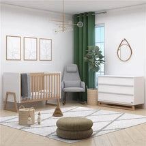 Dadada Domino 3-In-1 Crib White And Natural Image 2