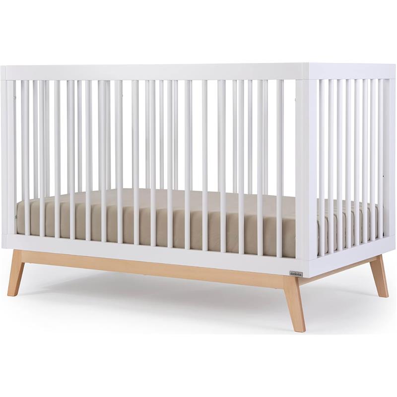 Dadada - Baby Soho 3-in-1 Convertible Crib to Toddler Bed, White/Natural Image 1