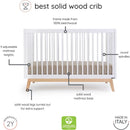 Dadada - Baby Soho 3-in-1 Convertible Crib to Toddler Bed, White/Natural Image 4