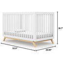 Dadada - Baby Soho 3-in-1 Convertible Crib to Toddler Bed, White/Natural Image 5