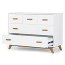 Dadada - Soho 5-Drawer Dresser For Nursery and Bedroom, White/Walnut Image 4