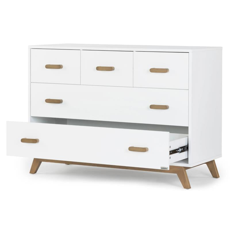 Dadada - Soho 5-Drawer Dresser For Nursery and Bedroom, White/Walnut Image 4