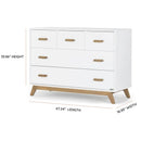 Dadada - Soho 5-Drawer Dresser For Nursery and Bedroom, White/Walnut Image 6