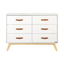 Dadada - Tribeca 6-Drawer Dresser, White/Natural Image 2