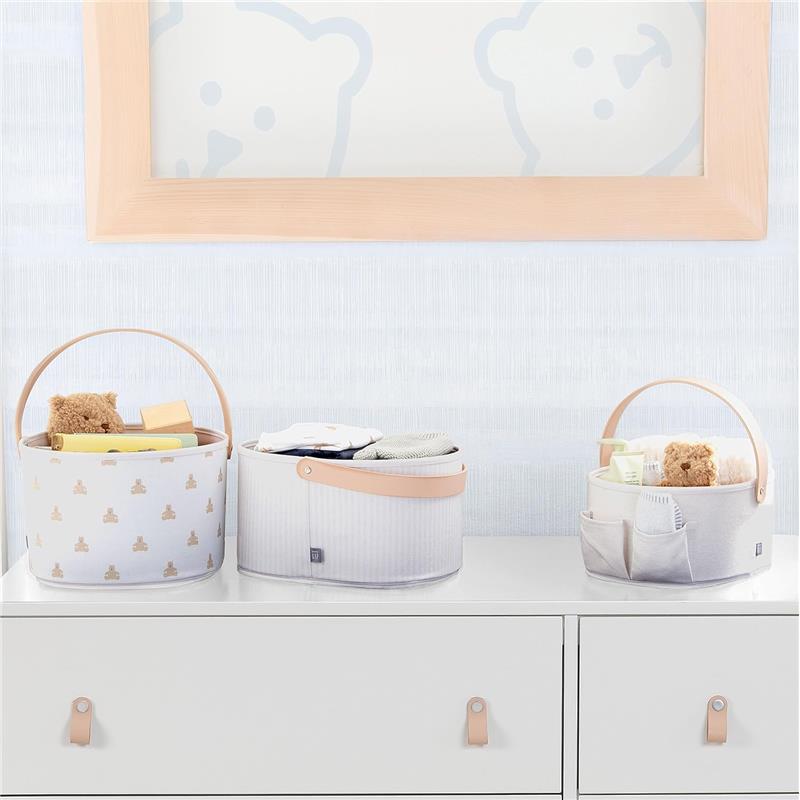 Delta - 3-Pack Nested Fabric Storage Bins With Handles Tan Image 4