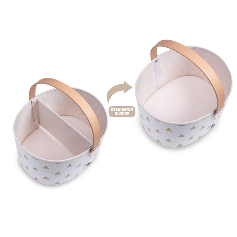 Delta - 3-Pack Nested Fabric Storage Bins With Handles Tan Image 5