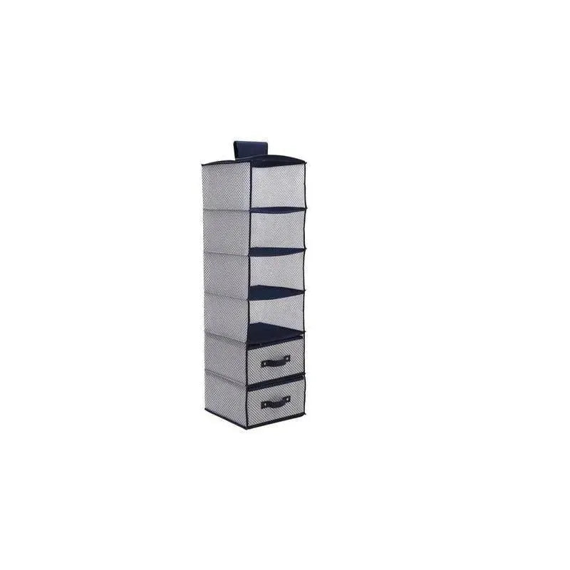 Delta - 6 Shelf Storage With 2 Drawers, Navy Image 1