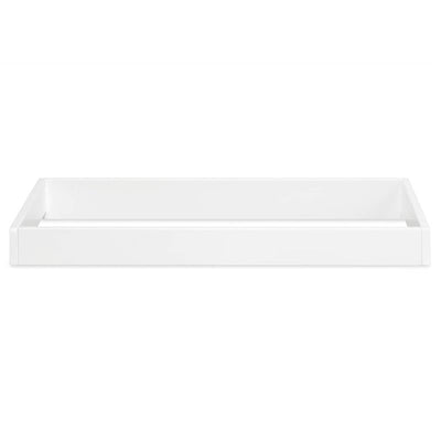 Delta Changing Top in Bianca White, featuring a sleek, minimalist design with smooth edges and a glossy finish.