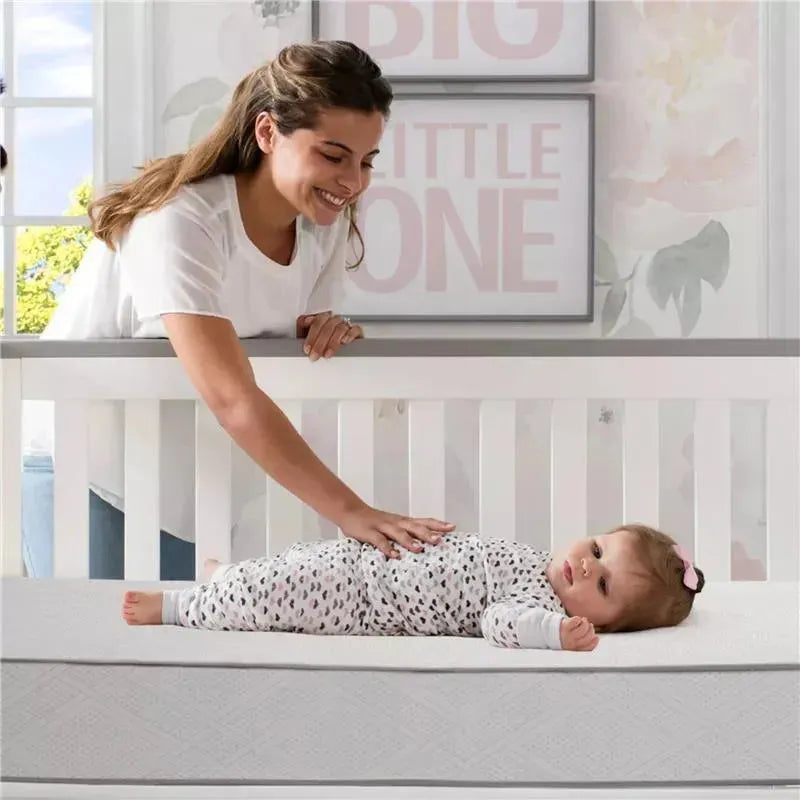 Delta Children - Beautyrest Black Diamond 2 Stage Crib and Toddler Mattress - White Image 3