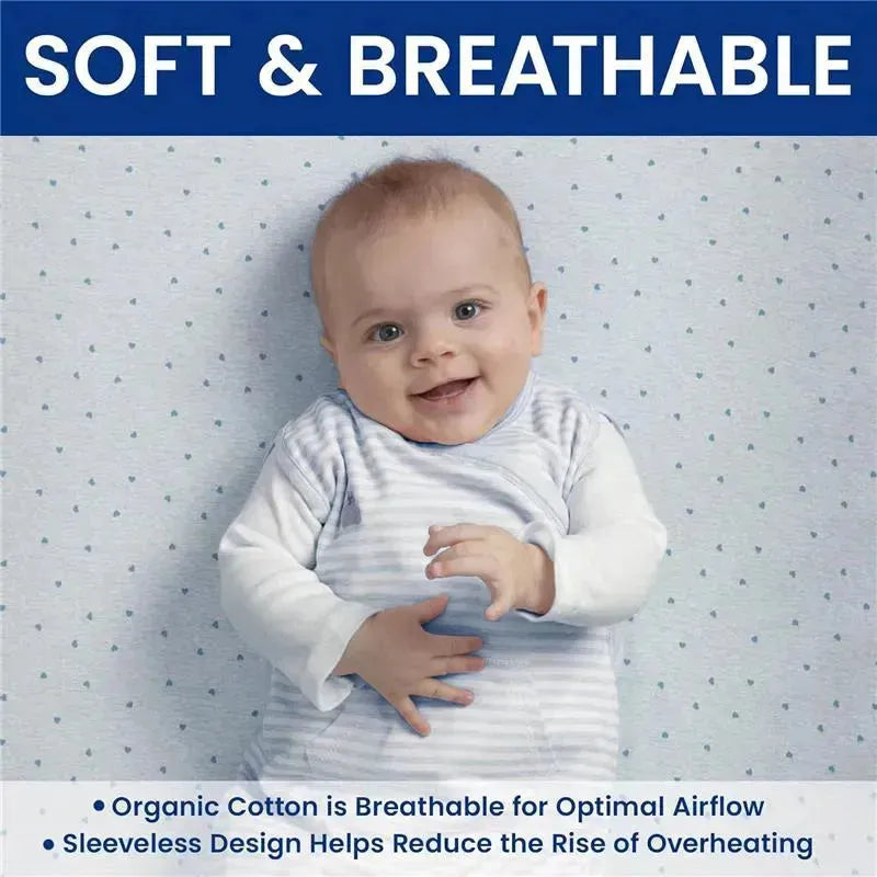 Delta Children - Gap babyGap TrueSleep Sleep Sack, 6-12 Months, Bluish Grey Stripe Image 8