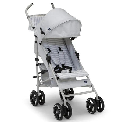 Lightweight grey Delta Gap Classic Umbrella Stroller with a padded seat and adjustable canopy, featuring four wheels.