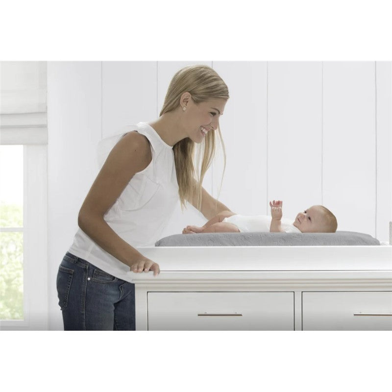 Delta Perfect Sleeper Contoured Changing Pad With Plush Cover, Grey Image 4