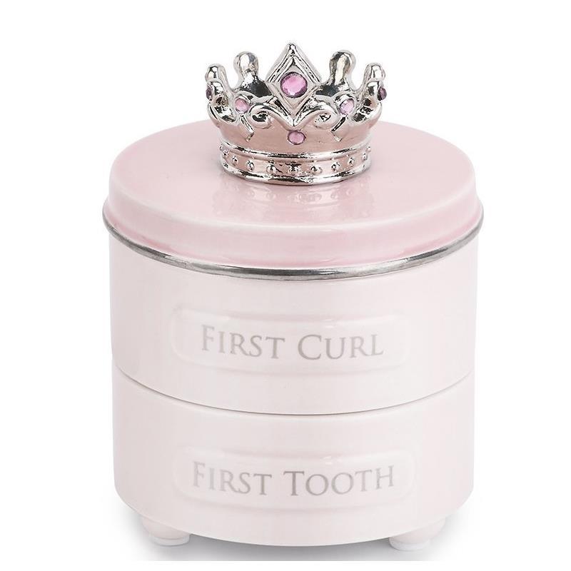 Demdaco - Baby First Tooth & Curl Keepsake Box, Pink Image 1