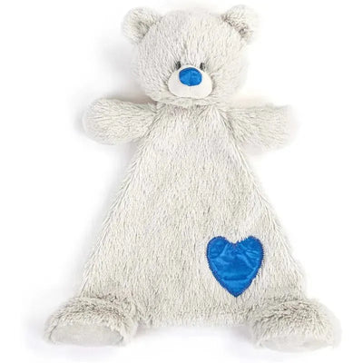 DEMDACO - Birthstone Color Sapphire and Grey, Stuffed Animal Blankie Bear September Image 1