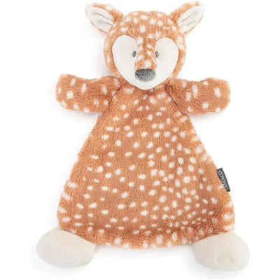 DEMDACO - Cozies Fiona Fawn Tan and White, Stuffed Animal Security Snuggly Rattle Blankie Image 1