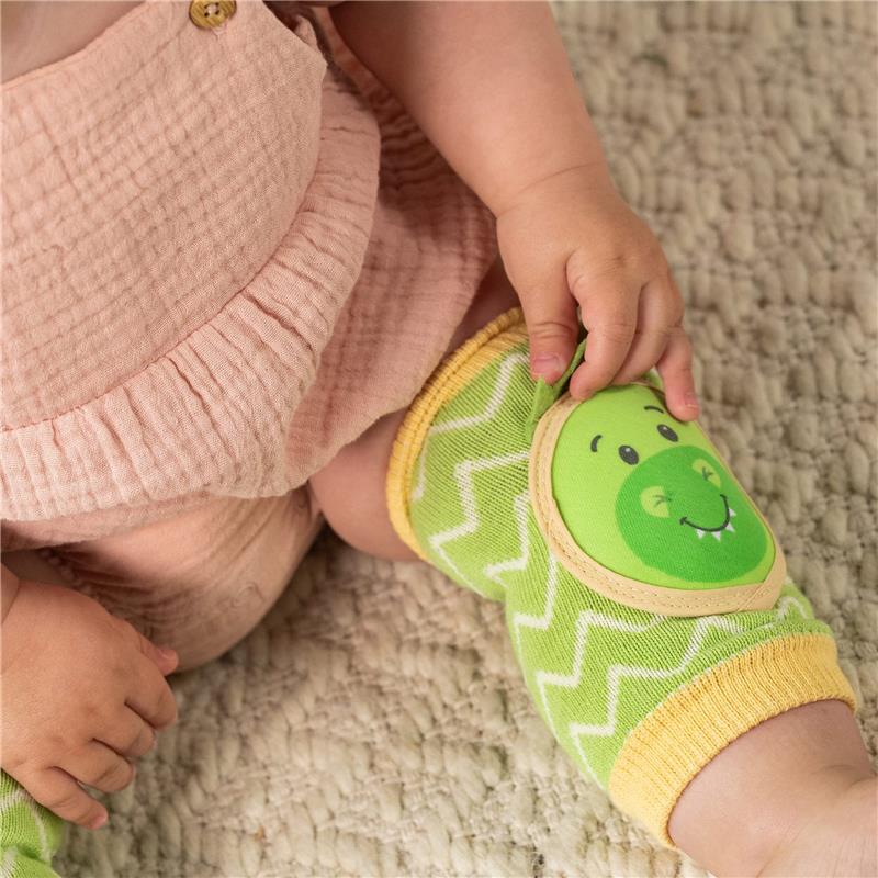 Demdaco - Dinosaur Infant One Size Fits Most Green & Yellow Knee Pads Kneezies Image 4