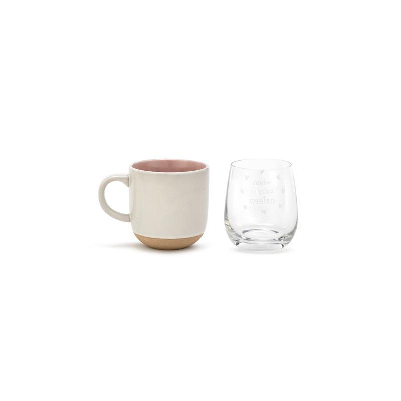 Demdaco - Mug And Wine Glass Set, When Baby Wakes/Sleeps Image 2