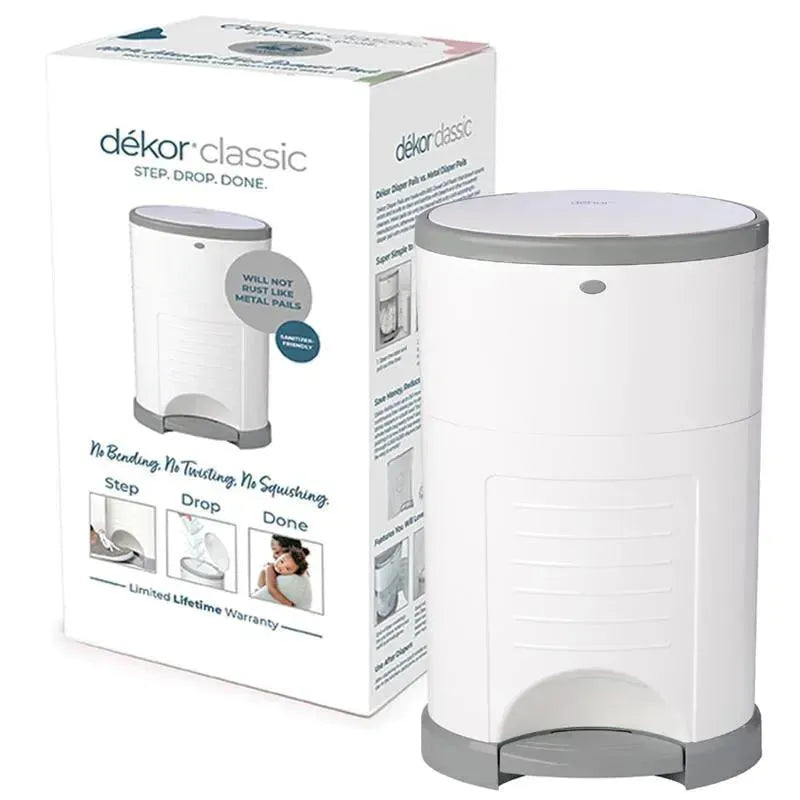 Regal-Lager - Diaper Dekor Classic Hands-Free Diaper Pail, White Image 1