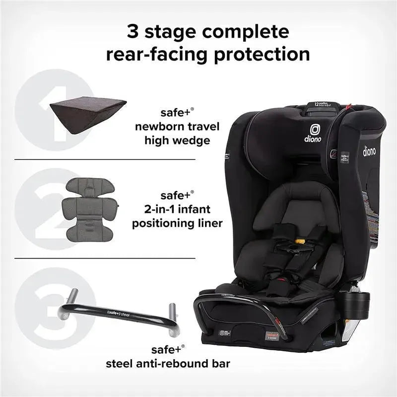 Diono - Radian 3RXT SafePlus 4-in-1 Convertible Car Seat, Black Jet Image 7