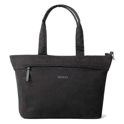 Essentials Diaper Tote Bag in Nitro Black, featuring a spacious design with two handles and a front zipper pocket.