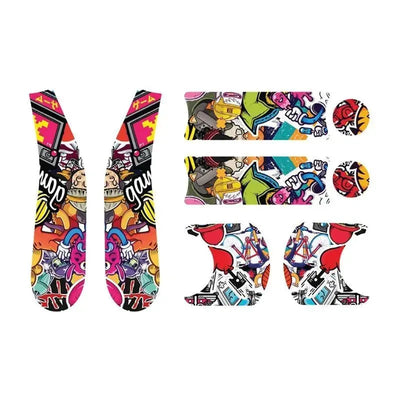 Colorful sticker set featuring gaming and cartoon graphics, designed for the Doona Liki.