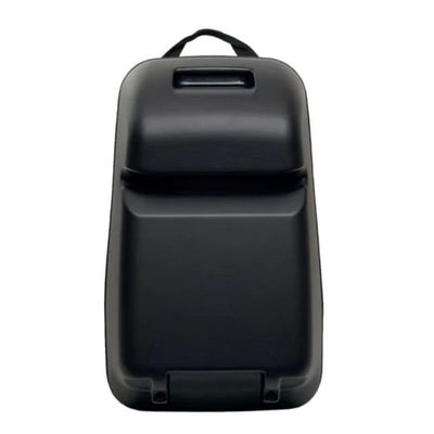 Black Doona X Storage Basket featuring a sleek design, includes a convenient handle and spacious compartments for organization.