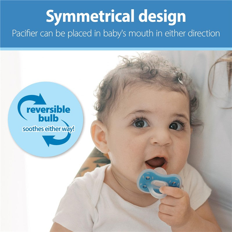 Dr. Brown 3Pk Advantage One-Piece Pacifiers, Stage 1, Blue Image 5