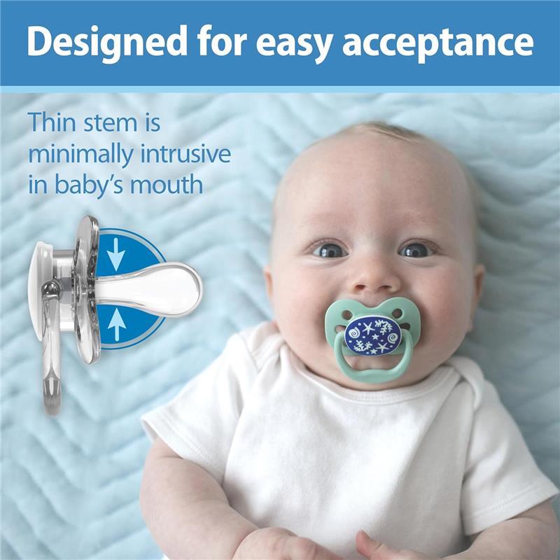 Dr. Brown 4Pk Advantage Glow-in-the-Dark Baby Pacifier, Blue Ocean Image 4