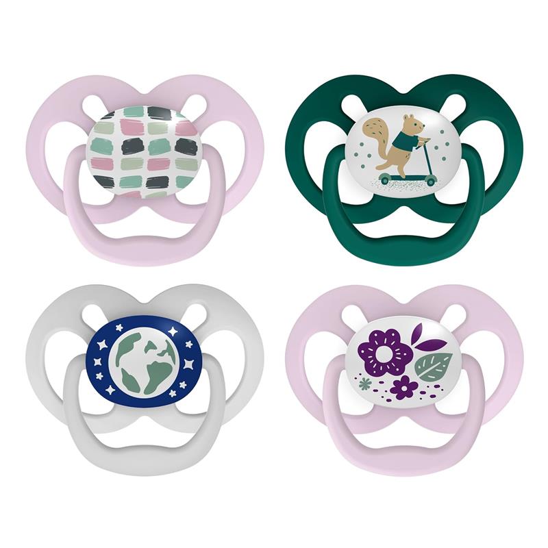 Dr. Brown 4Pk Advantage Glow-in-the-Dark Baby Pacifier, Stage 2, The Dark Purple Nature Image 2