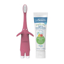 Dr. Brown Infant-To-Toddler Toothbrush, Pink Elephant, With Apple Pear Toothpaste Image 2