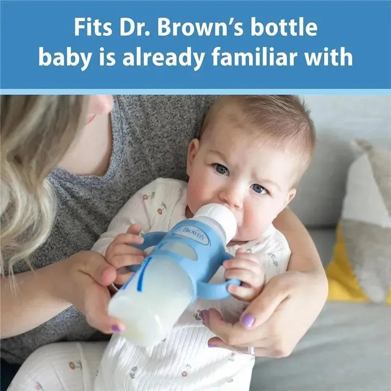 Dr Brown - Milestones Narrow Sippy Spout Bottle, Easy-Grip Handles, 8oz, Ecru, 1-Pack, 6m+ Image 5