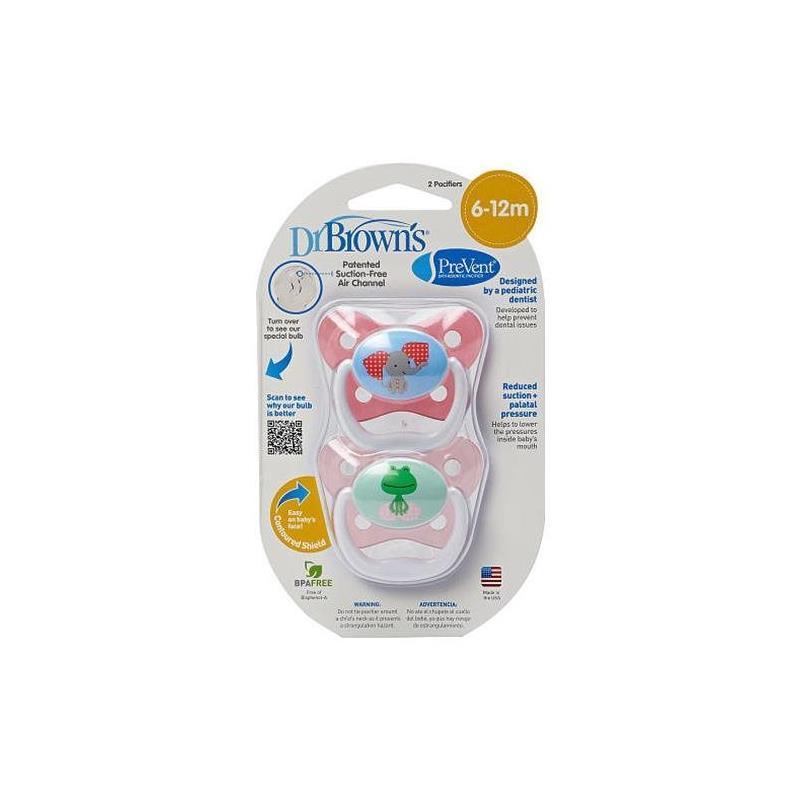 Dr. Brown's PreVent Butterfly Pacifier - Stage 2 (6-12M) - 2-Pack - Colors May Vary Image 3