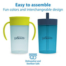 Dr. Brown's 2Pk Milestones Straw to 360° Cup Set, Convertible Toddler Training Cup Set with Interchangeable Silicone Straw and 360 Degree Cup Lids, Image 7
