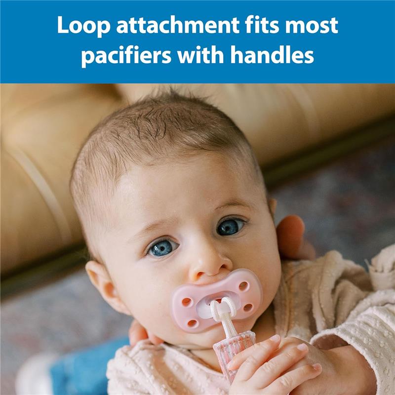 Dr. Brown's 2Pk Pacifier Clips, Universal Fit Fabric Strap for Pacifiers, Flowers & Stripes Image 6