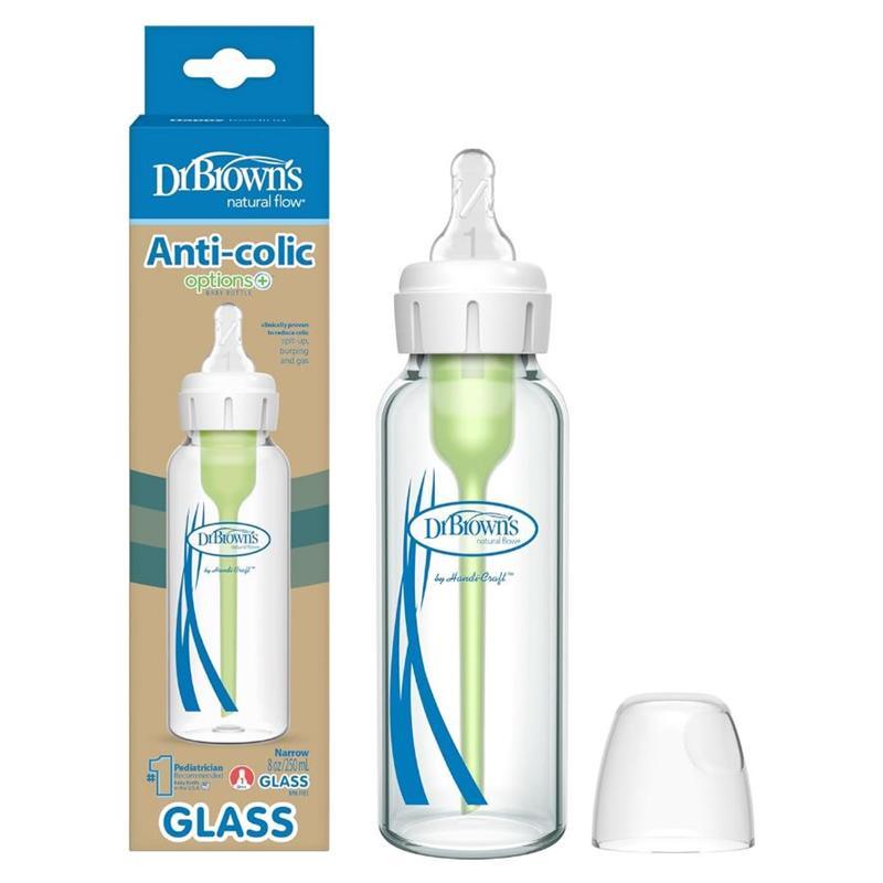 Dr. Brown's 8 Oz / 250 Ml Options+ Glass Narrow Baby Bottle, 1-Pack Image 1