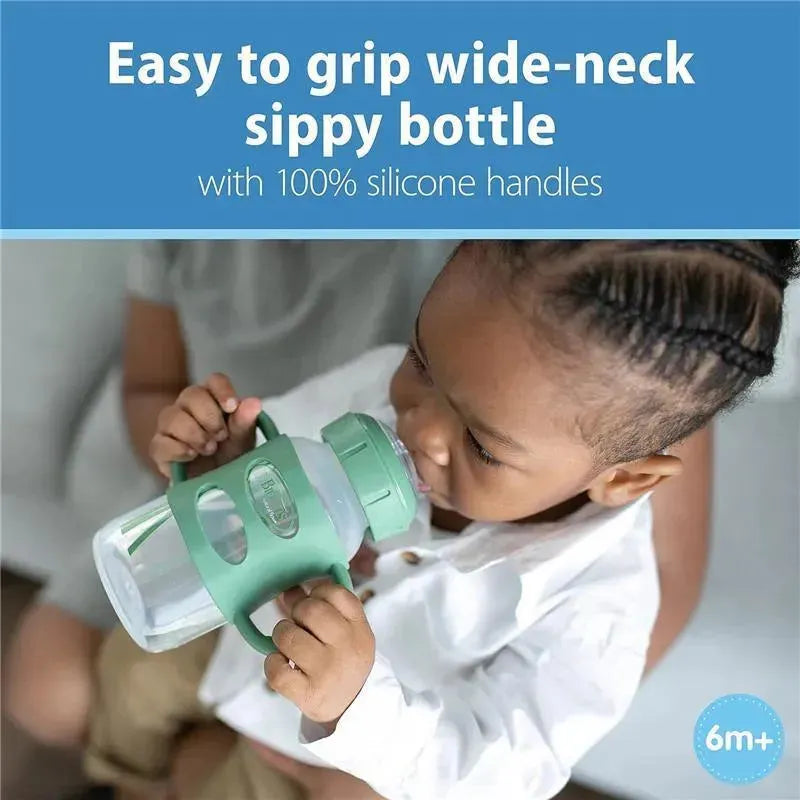 Dr. Brown's - 9 Oz/ 270 Ml Wide-Neck Sippy Spout Bottle With Silicone Handles, Green Image 4