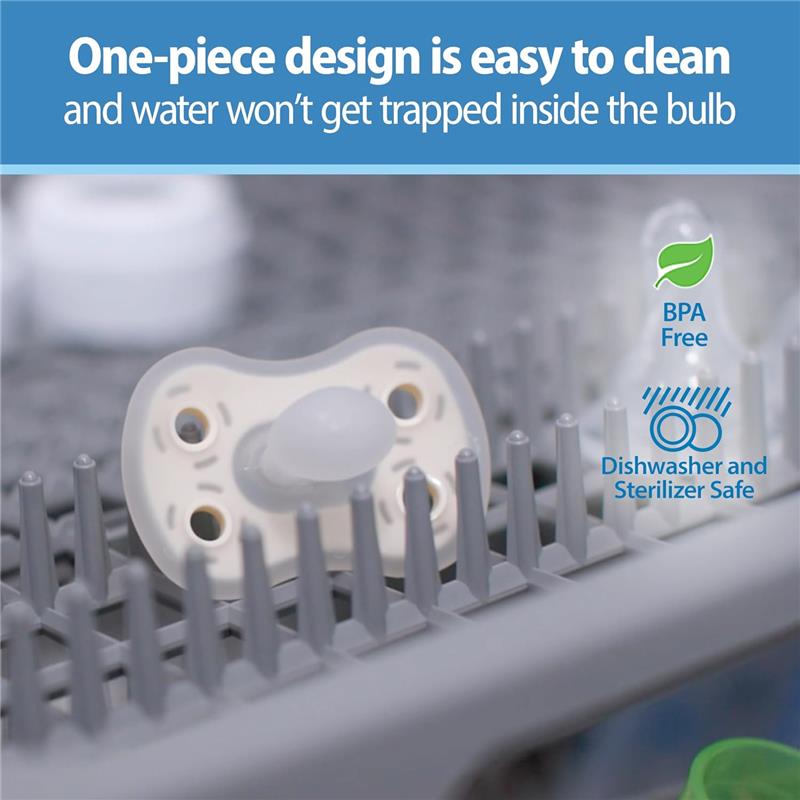 Dr. Brown's Advantage One-Piece Silicone Baby Pacifier, Stage 2, Blue Image 2