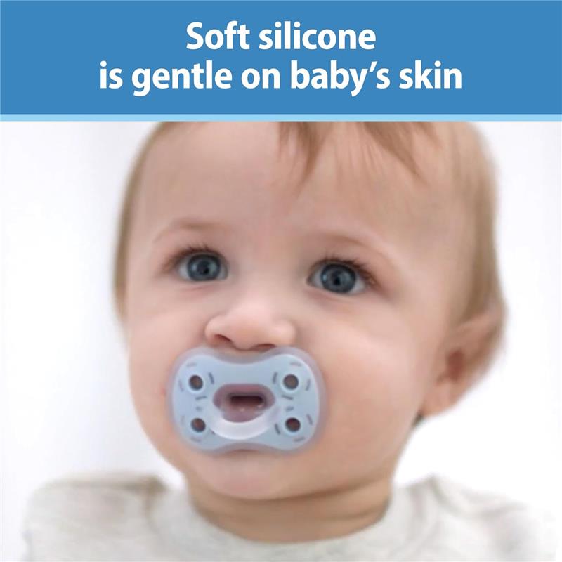 Dr. Brown's Advantage One-Piece Silicone Baby Pacifier, Stage 2, Blue Image 7