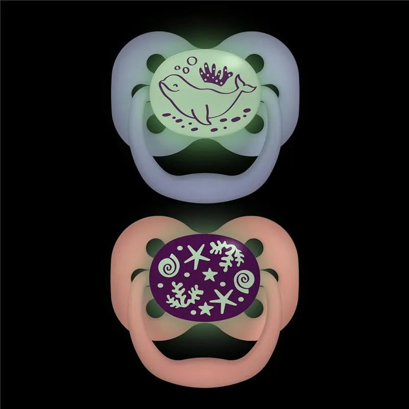 Dr. Brown's Advantage Pacifiers, Stage 1, Glow In The Dark, Coral Ocean, 2-Pack Image 4