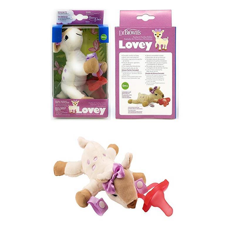 Dr. Brown's - Deer Lovey with Pink One-Piece Pacifier Image 4