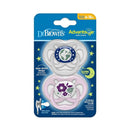 Dr. Brown's Dr. Brown’s Advantage Pacifiers, Stage 2, Glow In The Dark, Pink/Gray, 2-Pack Image 2