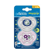 Dr. Brown's Dr. Brown’s Advantage Pacifiers, Stage 2, Glow In The Dark, Pink/Gray, 2-Pack Image 2