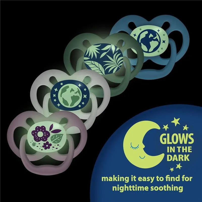 Dr. Brown's Dr. Brown’s Advantage Pacifiers, Stage 2, Glow In The Dark, Pink/Gray, 2-Pack Image 3