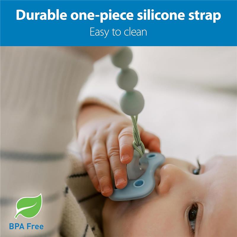Dr. Brown's Gray & Green Silicone Pacifier Clips Image 6