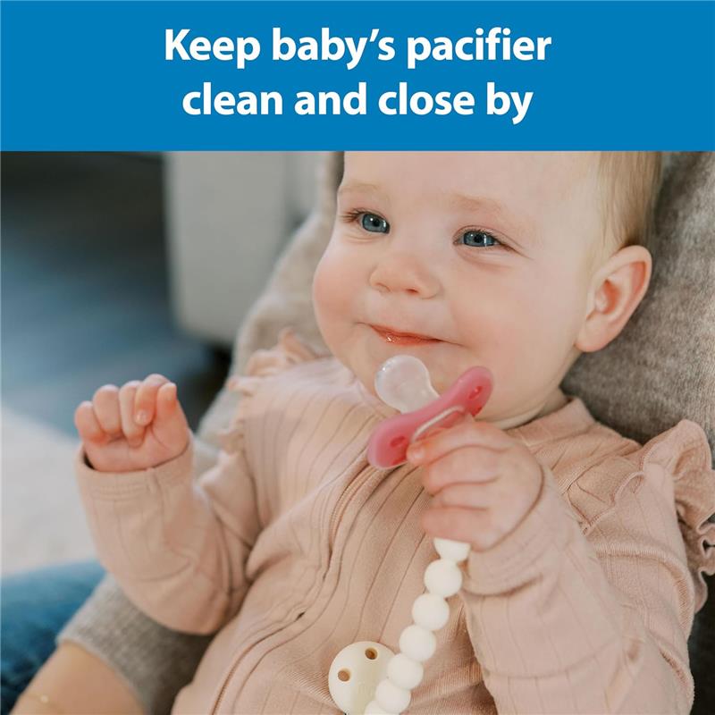 Dr. Brown's Gray & Green Silicone Pacifier Clips Image 8